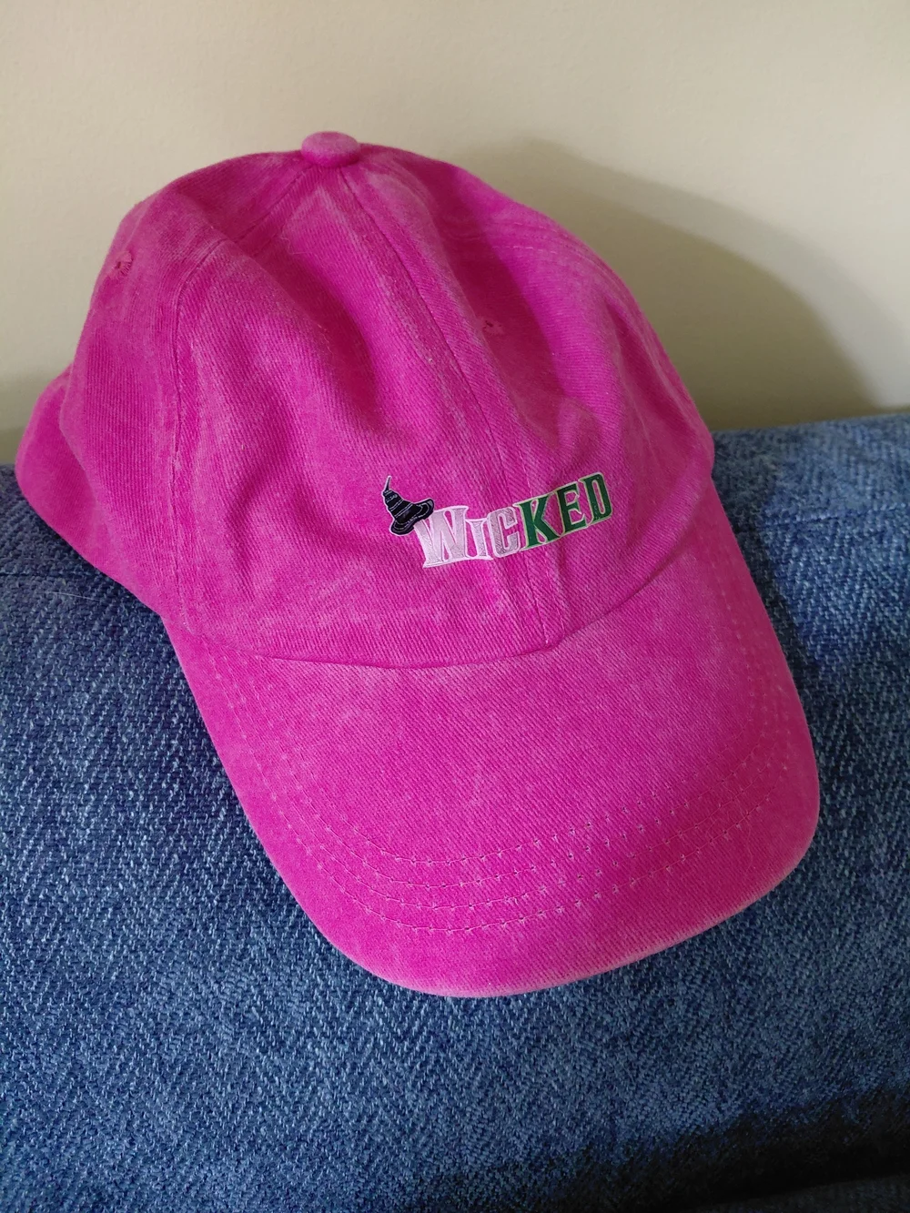 Wicked Embroidered Pink Kids Baseball Cap